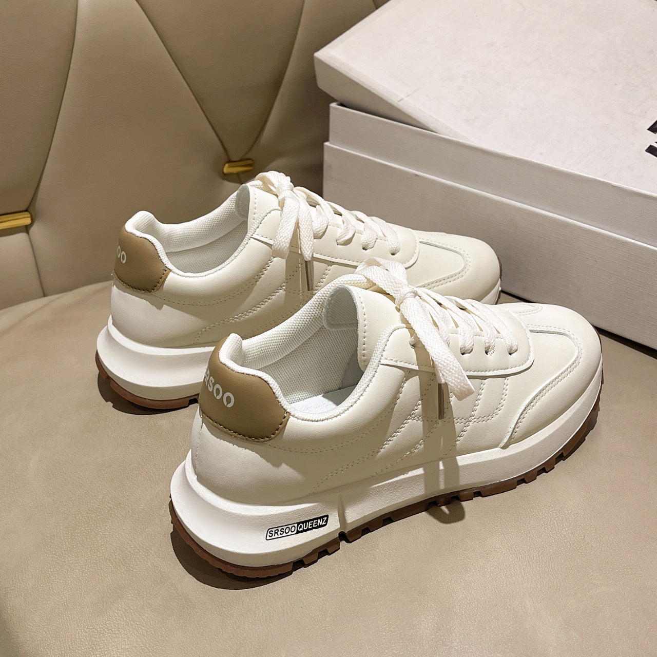 New Autumn Fashion Platform White Women's Shoes Khaki