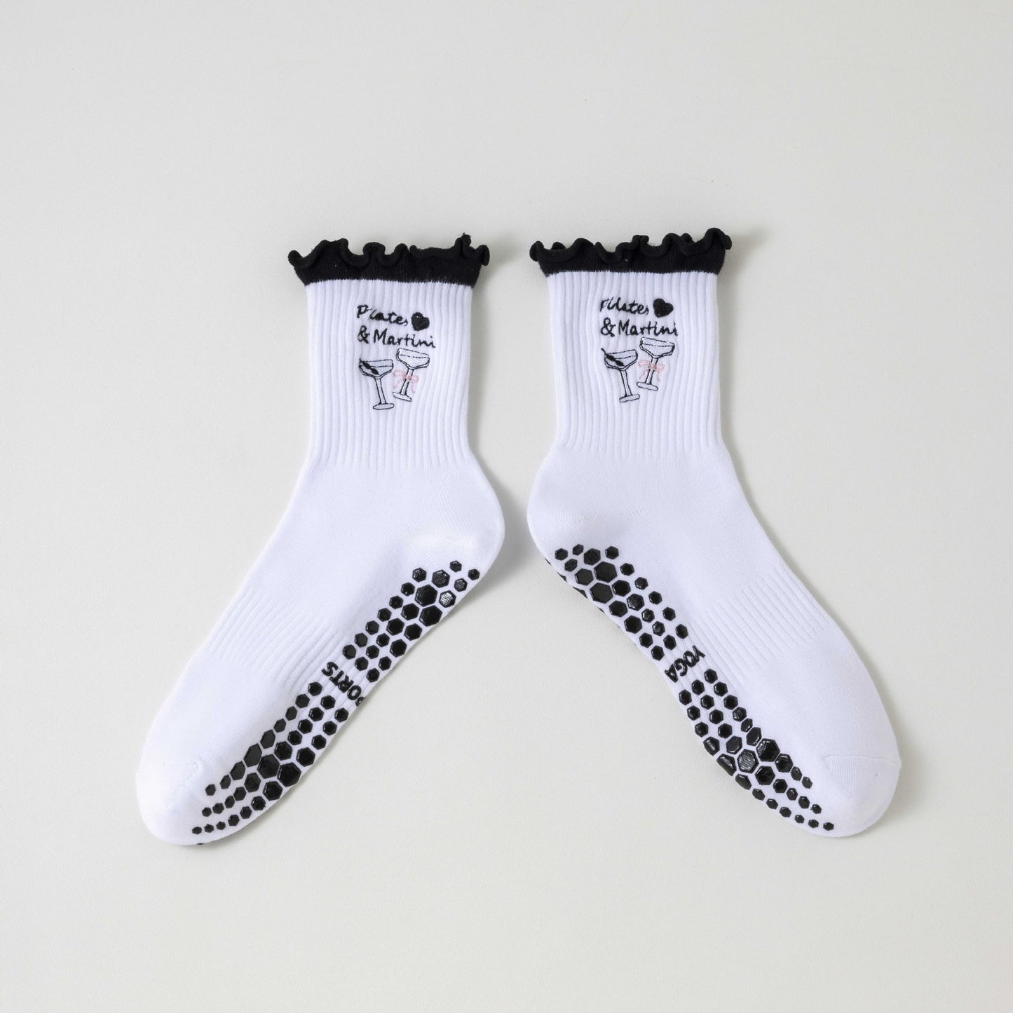 Women's Yoga Socks Professional Non-slip Black Lace Martini