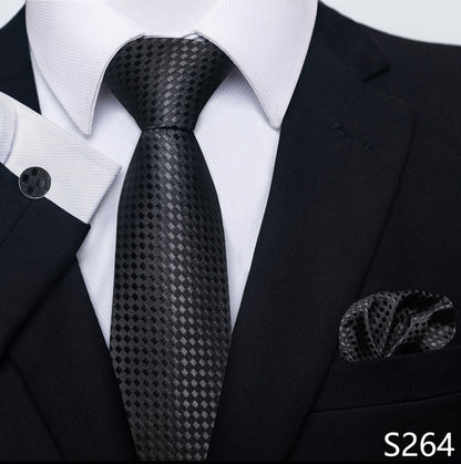 Men's Creative All-match Business Formal Wear Tie Scarf Cuff Buckle Set S264