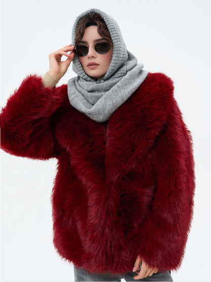 Solid Color Fashion Casual Knit Hat With Cross Scarf Medium Gray