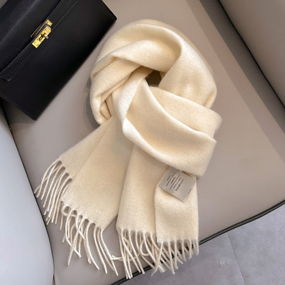 Personality Pure Wool Scarf For Women White