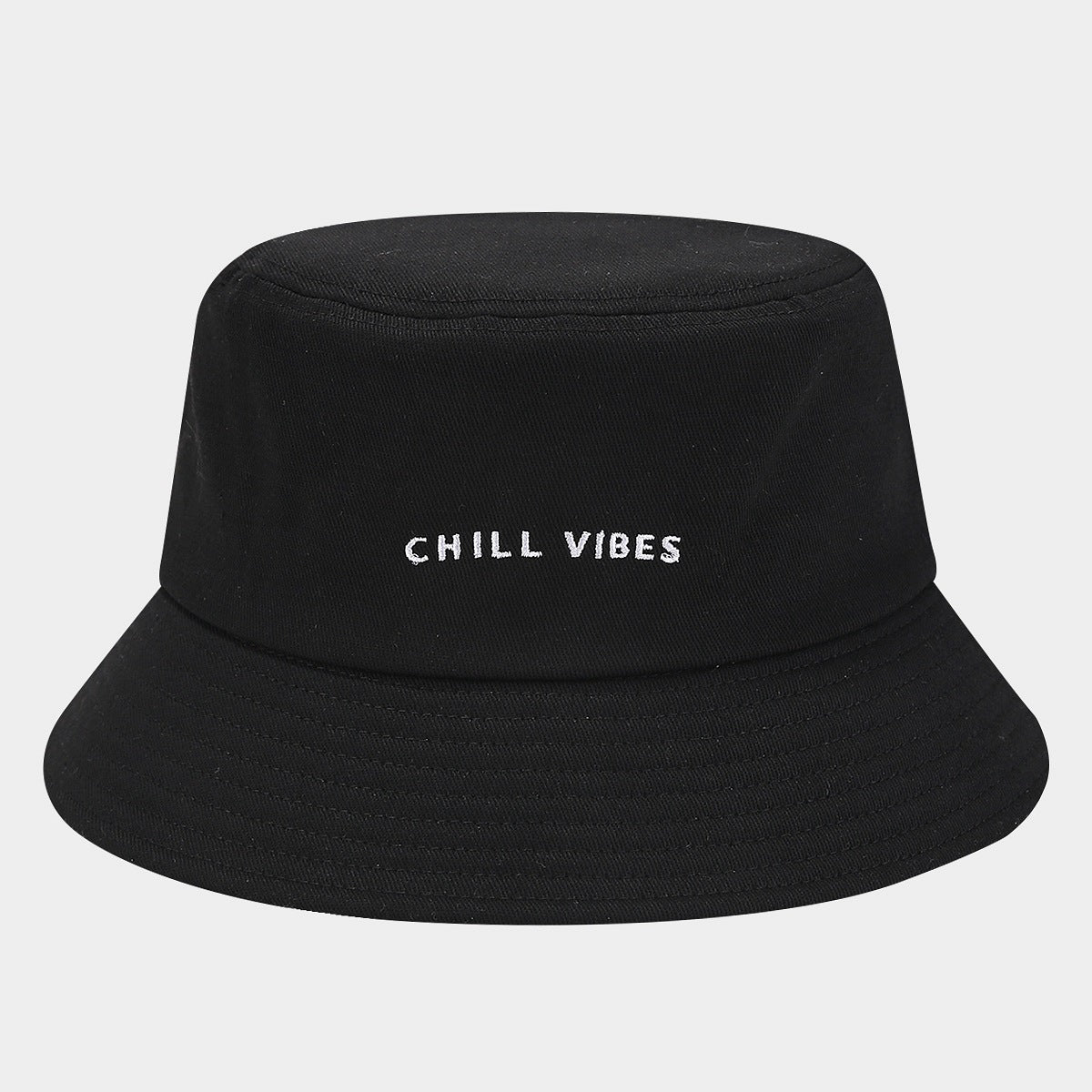 European And American Fashion Small Letter Embroidered Fisherman Hat Black Free Size