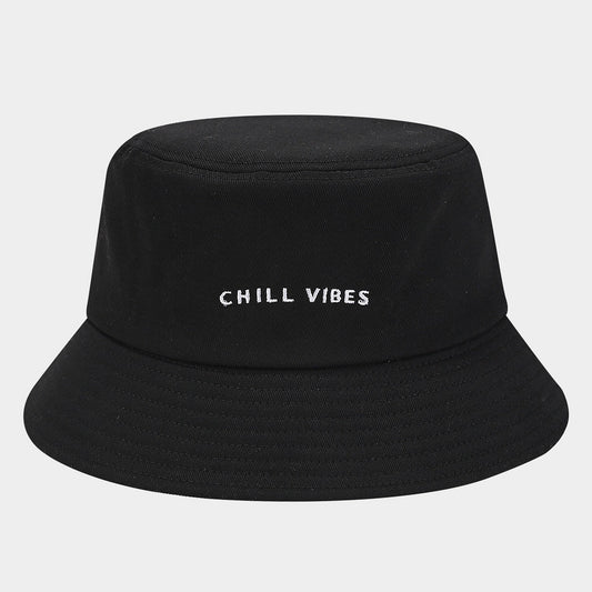 European And American Fashion Small Letter Embroidered Fisherman Hat Black Free Size