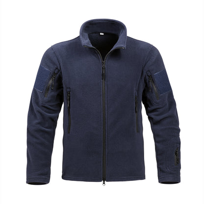 Men's Fleece Jacket Thickened Warm Coat Dark Blue