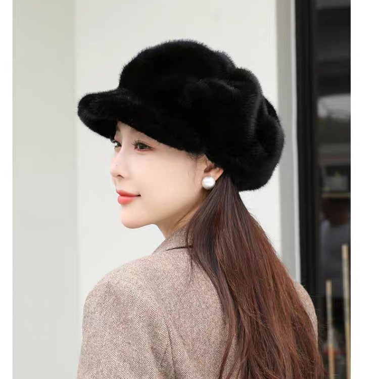 Autumn And Winter New Korean Fashion Women's Pumpkin Hat Black Average Size