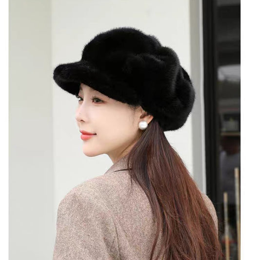 Autumn And Winter New Korean Fashion Women's Pumpkin Hat Black Average Size