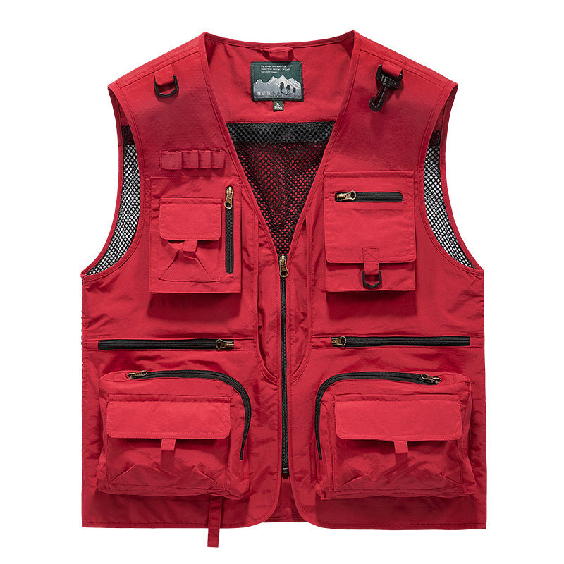 New Mesh Quick-Drying Vest Men Red