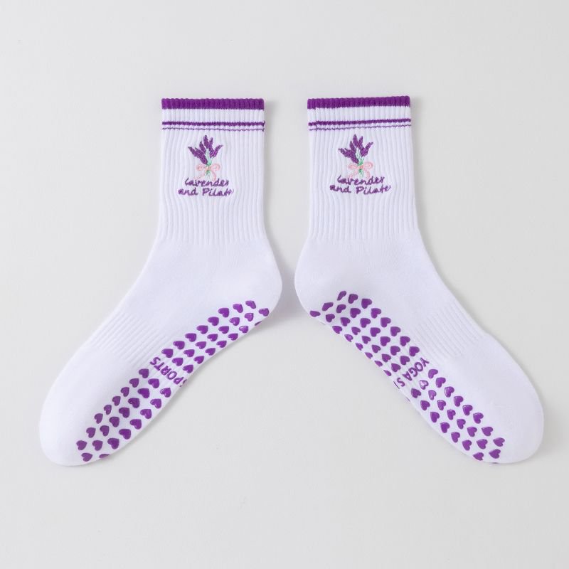 Women's Yoga Socks Professional Non-slip Purple Lavender