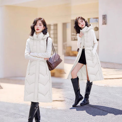 Fashion Good Quality Hooded Vest Jacket White