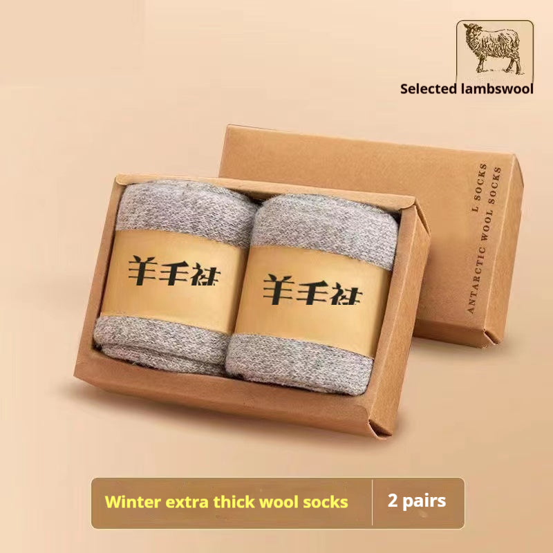 Wool Socks With Thick Merino Winter Midsole Light gray 2Pair One size