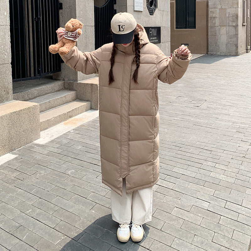 Women's Mid-length Over-the-knee Cotton Coat Khaki