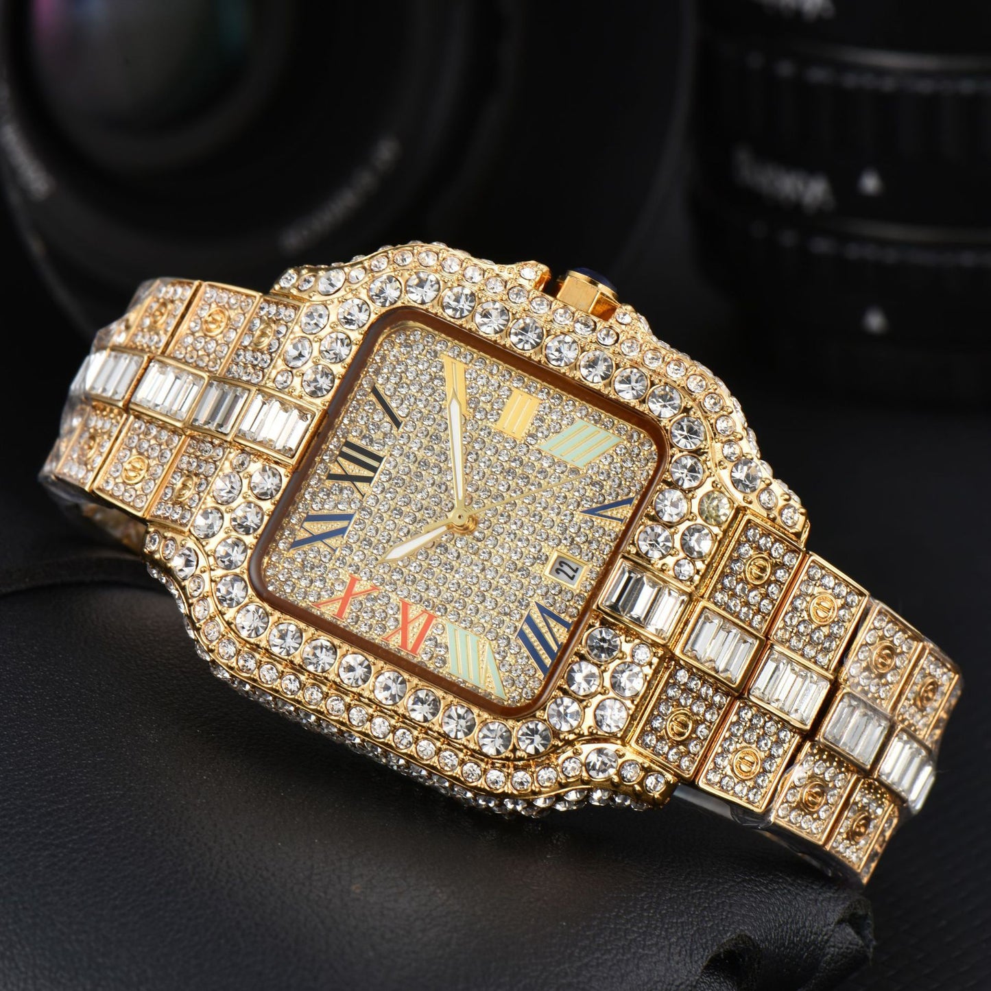 Men's Square Fashion Trend Full Diamond Watch Color 5