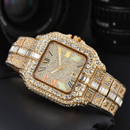 Men's Square Fashion Trend Full Diamond Watch Color 5