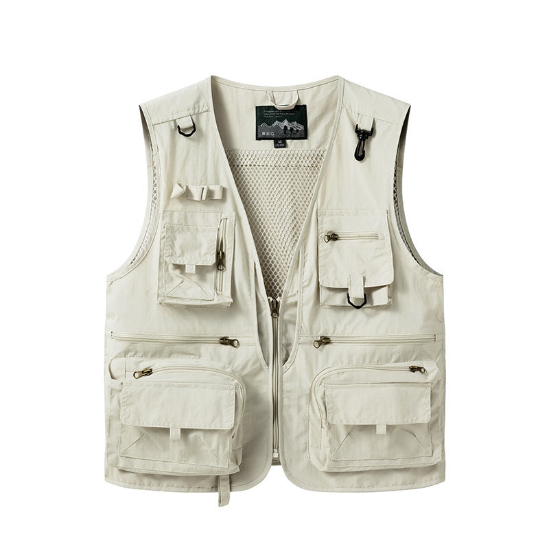 New Mesh Quick-Drying Vest Men Beige