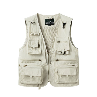 New Mesh Quick-Drying Vest Men Beige