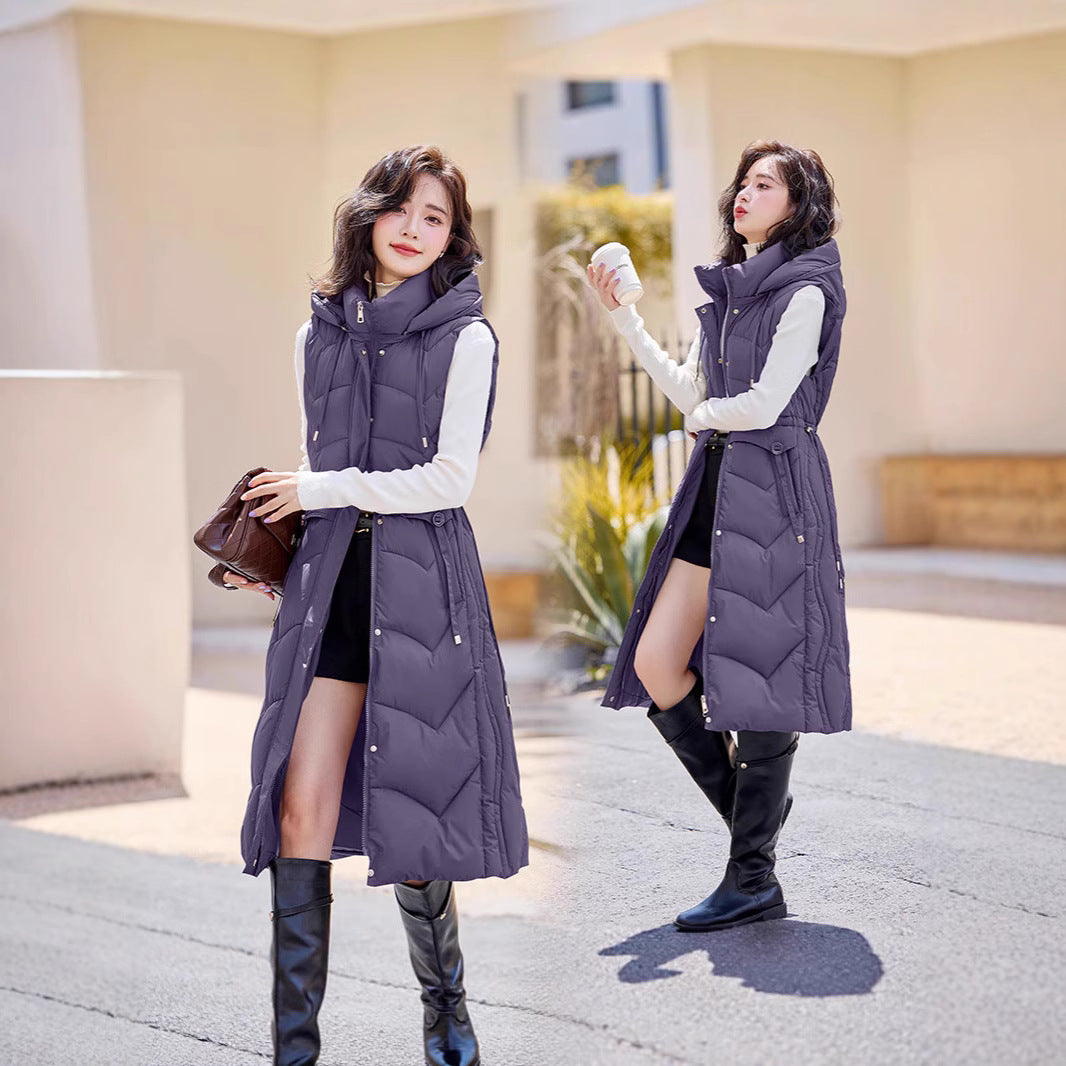 Fashion Good Quality Hooded Vest Jacket Purple