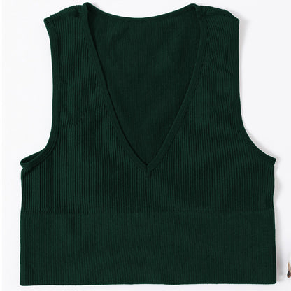 Sexy Off-shoulder Crop Top For Women Dark Green