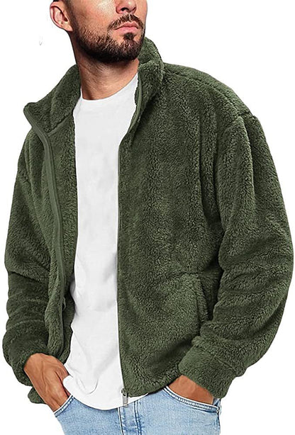 Casual Men's Solid Color Hooded Jacket Green