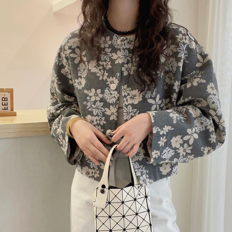 New Loose Versatile Korean-style Floral Print Jacket Picture Color