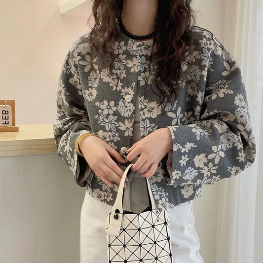 New Loose Versatile Korean-style Floral Print Jacket Picture Color
