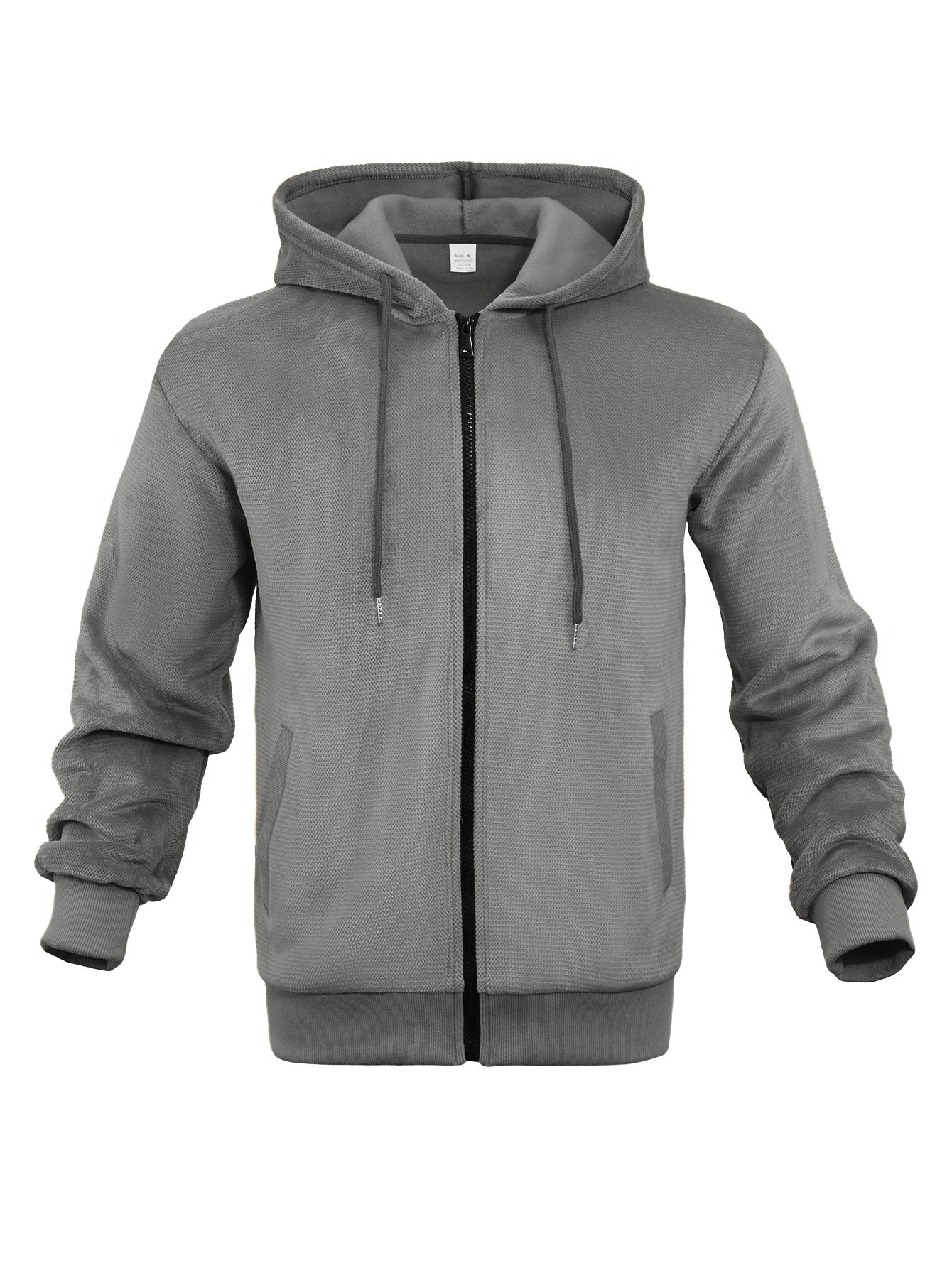 Fashion Casual Zippered Hooded Sweatshirt For Men Gray