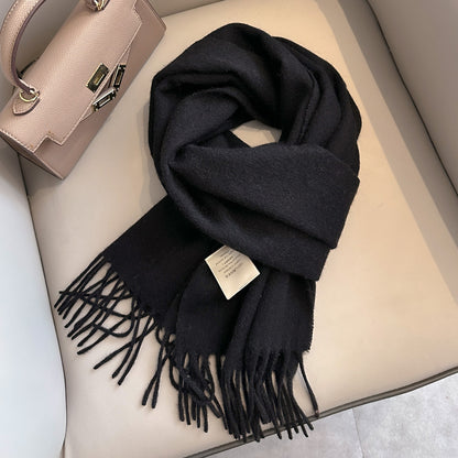 Personality Pure Wool Scarf For Women Black