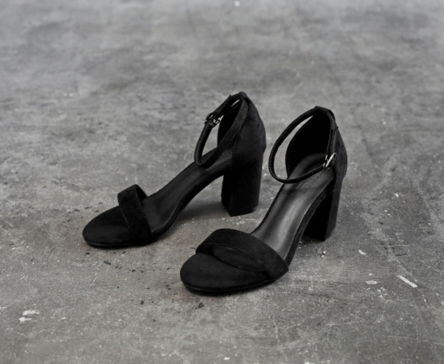 Chunky Heel Ankle-strap Plus Size Plus-sized Women's Shoes Black 7cm Plus Sizes