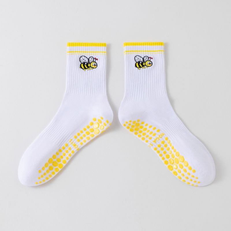 Women's Yoga Socks Professional Non-slip Yellow Little Bee