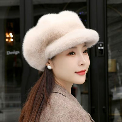 Autumn And Winter New Korean Fashion Women's Pumpkin Hat Beige Average Size