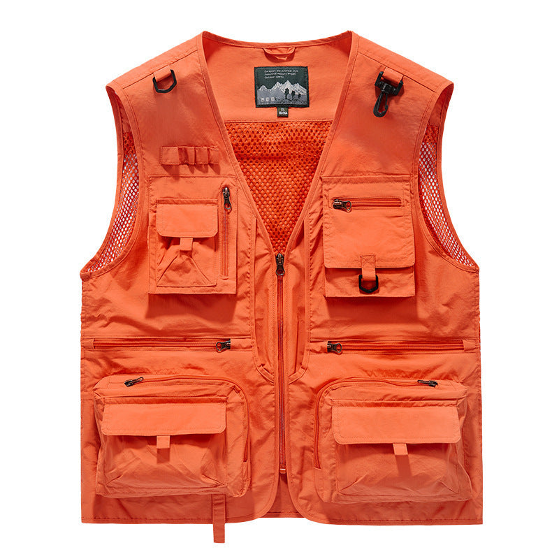 New Mesh Quick-Drying Vest Men Orange