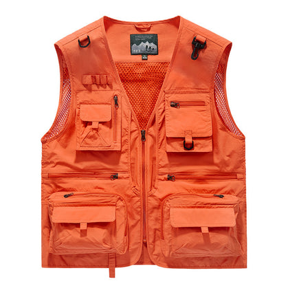 New Mesh Quick-Drying Vest Men Orange