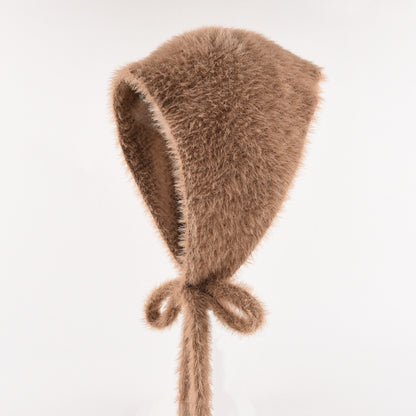 Women's Autumn And Winter Warm Plush Knitted Hat Brown