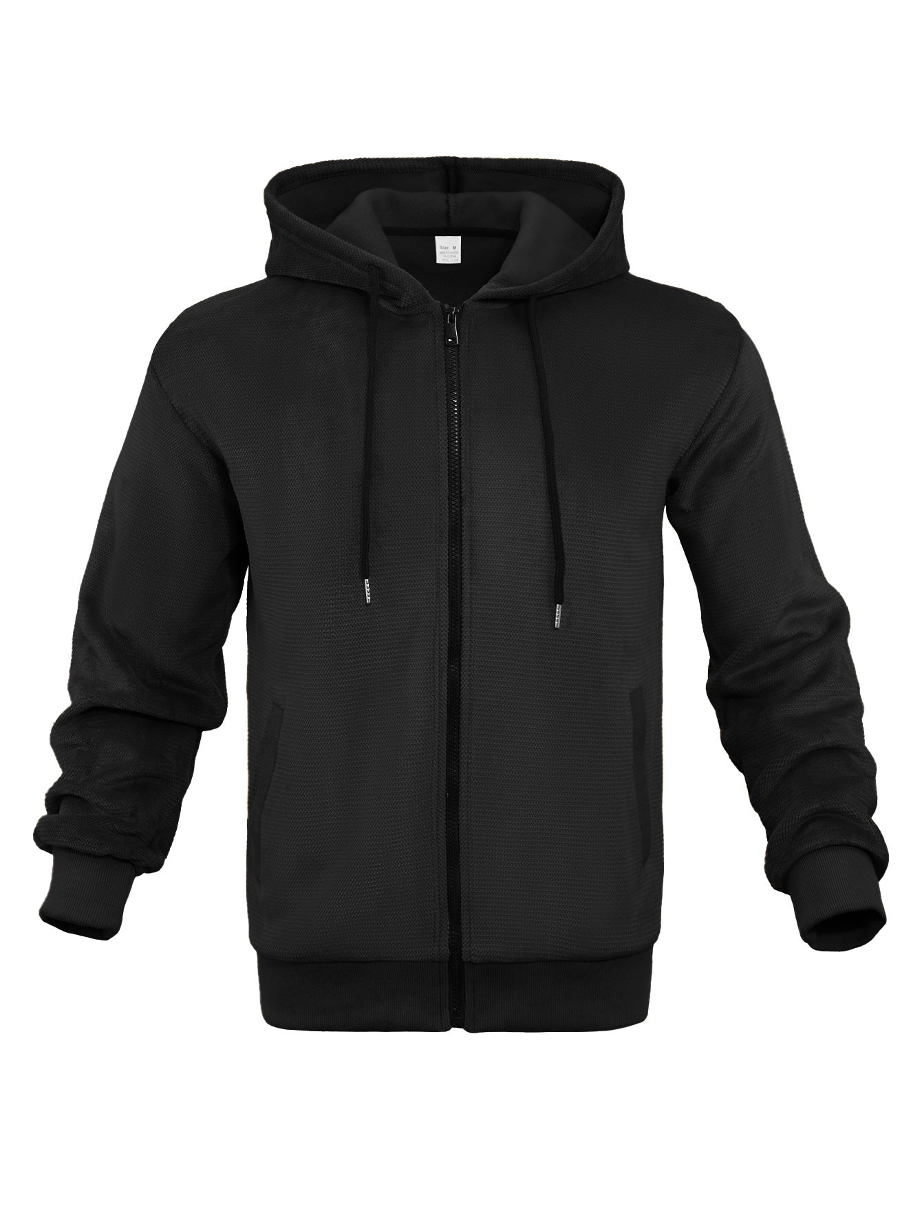 Fashion Casual Zippered Hooded Sweatshirt For Men Black