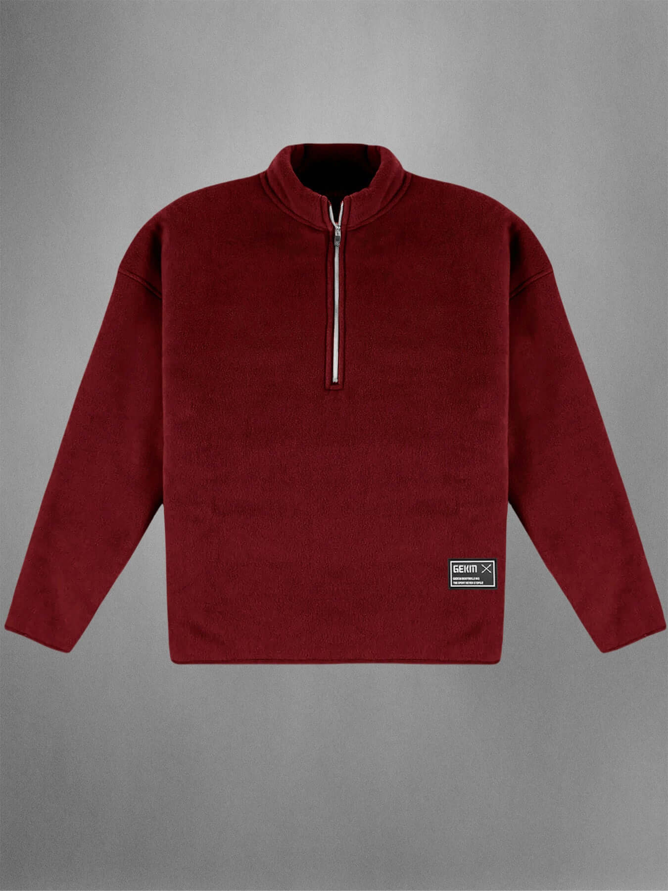 Autumn And Winter Long-sleeved Hooded Zip-up Sporty Casual Semi-American Dark Red