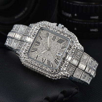 Men's Square Fashion Trend Full Diamond Watch Color 2