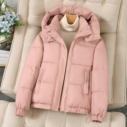 Hooded Thick Padded Coat For Petite Winter Jacket Pink