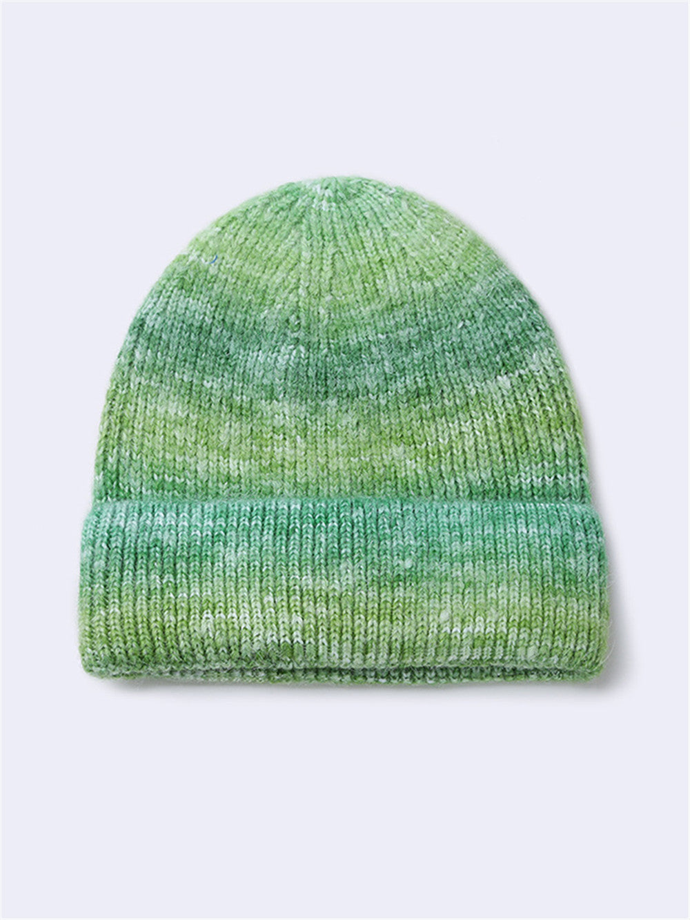 Gradient Yarn Hat Women's Fashion Knitted Hat Green Free Size