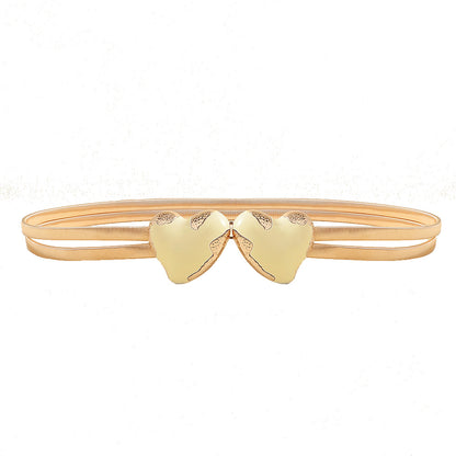 Simple Decorative Waist Chain Versatile Love Buckle Beige