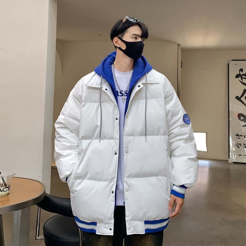 New White Duck Down Thickened Warm Couple Coat White