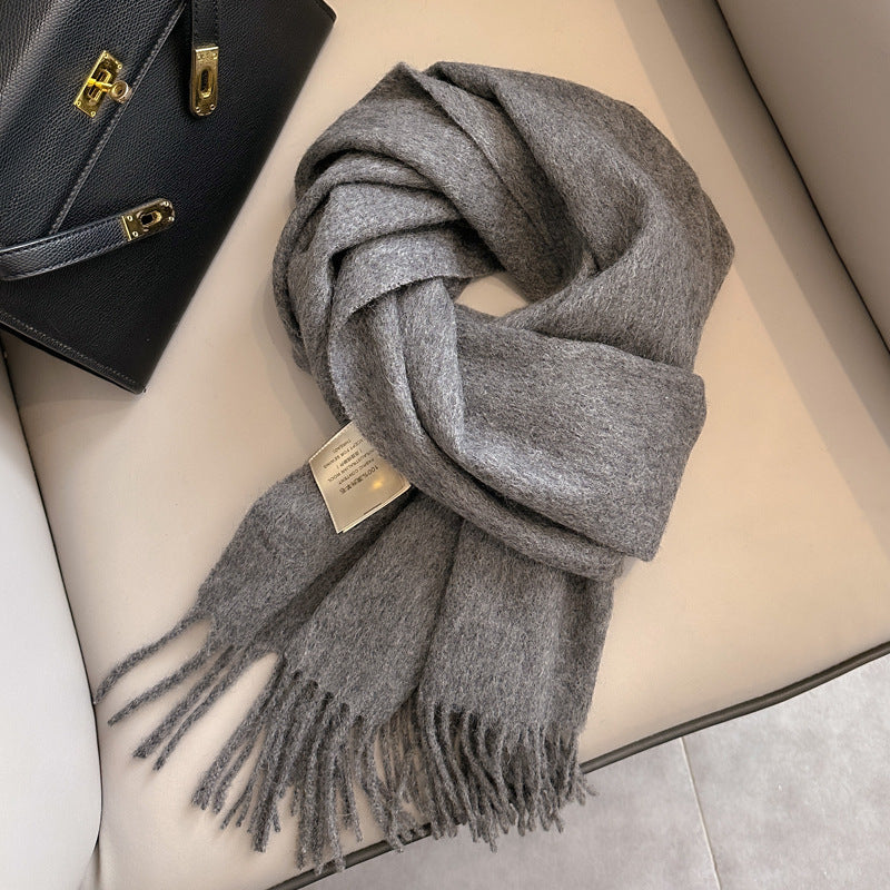 Personality Pure Wool Scarf For Women Dark Gray