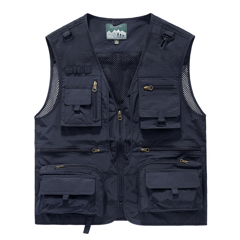 New Mesh Quick-Drying Vest Men Dark Blue