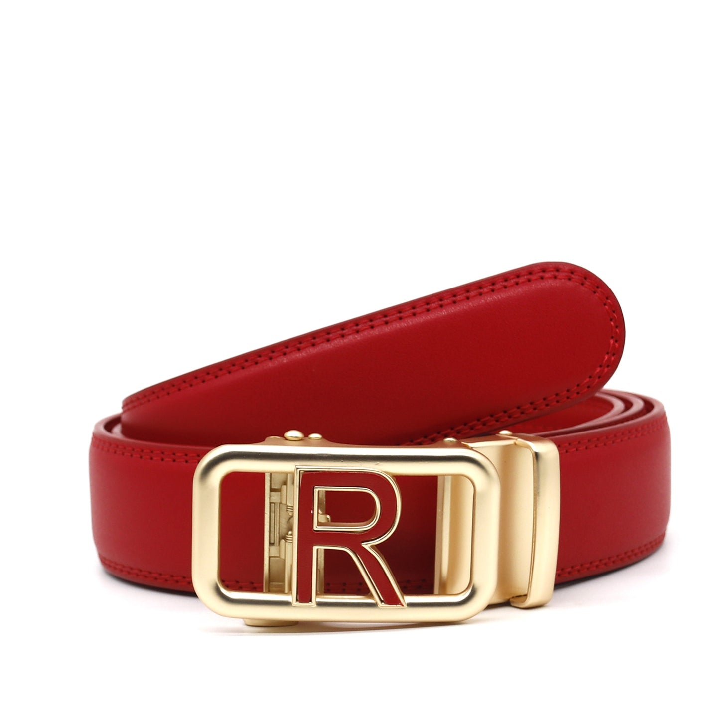 Comfort Click Belt Men's Factory Direct Sales Pants Belt All-match Casual Red 125cm