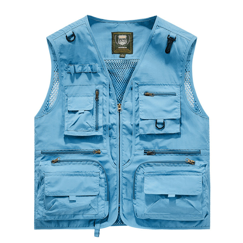 New Mesh Quick-Drying Vest Men Peacock Blue