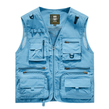 New Mesh Quick-Drying Vest Men Peacock Blue
