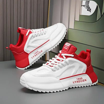 Mens Casual Fashion Sneakers Sport Shoes Men Comfortable Trainers Designer Athletic Sneakers Male Outdoor Anti Slip Running Shoe white red