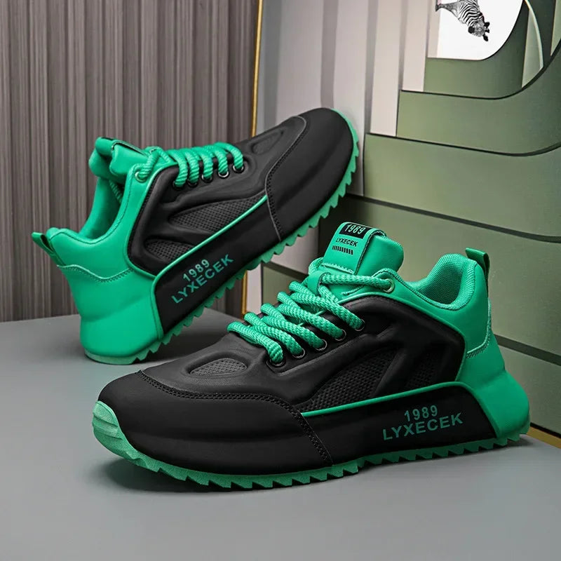 Mens Casual Fashion Sneakers Sport Shoes Men Comfortable Trainers Designer Athletic Sneakers Male Outdoor Anti Slip Running Shoe black green