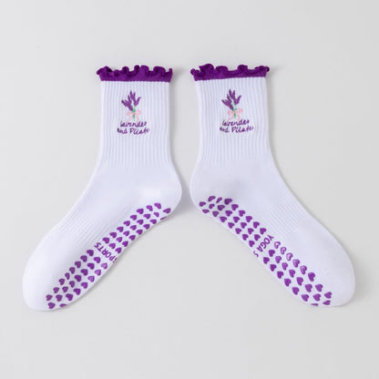 Women's Yoga Socks Professional Non-slip Purple Lace Lavender
