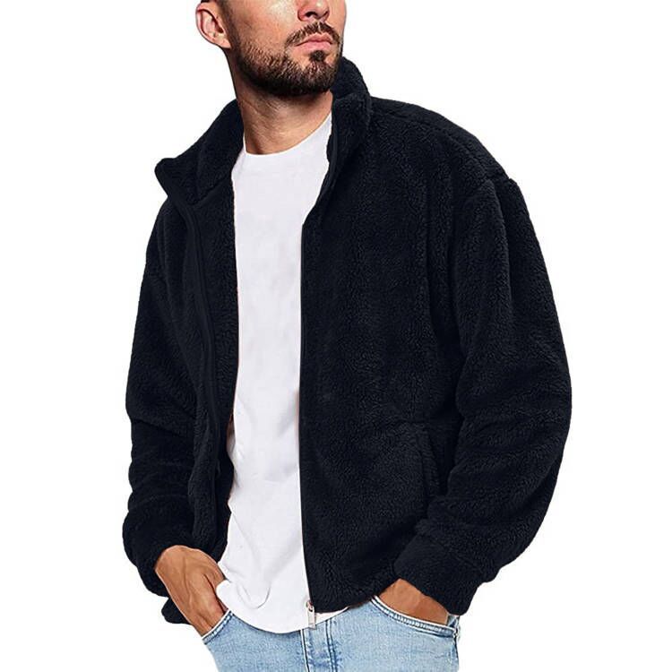 Casual Men's Solid Color Hooded Jacket Dark Blue