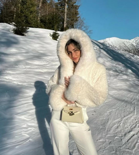 Sexy Slim-fit Soft Comfortable Eco-friendly Thickened Short Jacket White