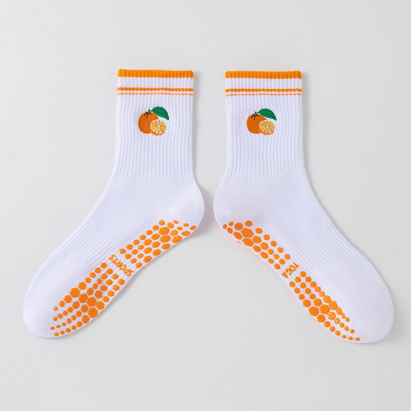 Women's Yoga Socks Professional Non-slip Orange Orange